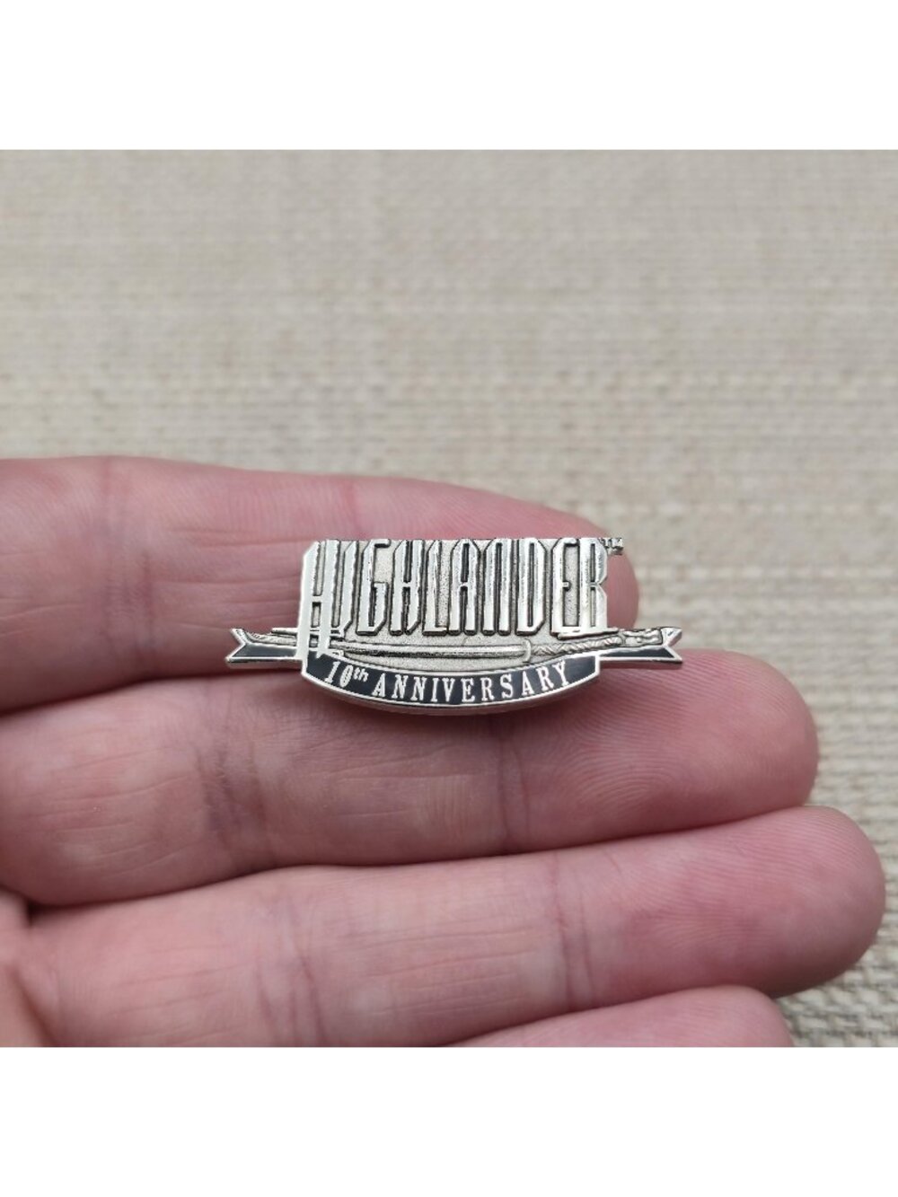 Vintage Highlander 10th Anniversary Pin, 1996 Cult Film Memorabilia Gift A8173